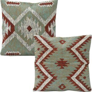 Set of 100% Cotton Boho Farmhouse 20” Square Pillow Covers by InstyleCraft NWT